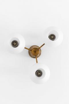 Hans Bergstr m Ceiling Lamps in Brass and Opaline Glass by Hans Bergstr m 1940s - 4699328