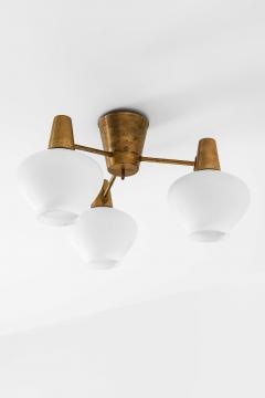 Hans Bergstr m Ceiling Lamps in Brass and Opaline Glass by Hans Bergstr m 1940s - 4699332