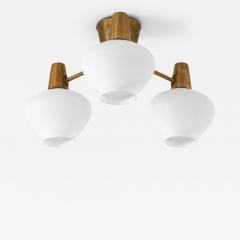 Hans Bergstr m Ceiling Lamps in Brass and Opaline Glass by Hans Bergstr m 1940s - 4699515