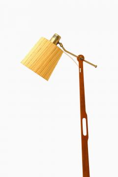 Hans Bergstr m Floor Lamp in Teak Brass and Original Lamp Shade by Hans Bergstr m 1950s - 4470957