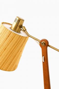 Hans Bergstr m Floor Lamp in Teak Brass and Original Lamp Shade by Hans Bergstr m 1950s - 4470966