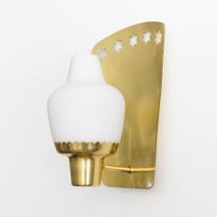 Hans Bergstr m HANS BERGSTROM BRASS SCONCES OPALINE SHADES ATELJ LYKTAN SWEDEN - 3414846