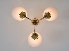 Hans Bergstr m Hans Bergstr m Attributed Three Arm Chandelier in Brass ASEA Sweden 1950s - 4154946