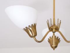 Hans Bergstr m Hans Bergstr m Attributed Three Arm Chandelier in Brass ASEA Sweden 1950s - 4154950