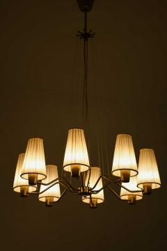 Hans Bergstr m Hans Bergstr m Brass Fabric Ceiling Lamp by ASEA 1950s - 4642751