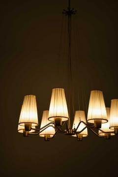 Hans Bergstr m Hans Bergstr m Brass Fabric Ceiling Lamp by ASEA 1950s - 4642784