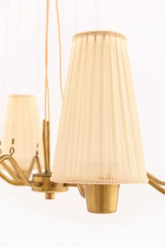 Hans Bergstr m Hans Bergstr m Brass Fabric Ceiling Lamp by ASEA 1950s - 4642786