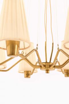 Hans Bergstr m Hans Bergstr m Brass Fabric Ceiling Lamp by ASEA 1950s - 4642802