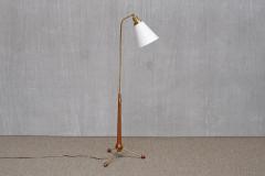 Hans Bergstr m Hans Bergstr m Brass and Elm Floor Lamp Model 547 Atelj Lyktan Sweden 1940s - 4750911