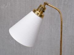 Hans Bergstr m Hans Bergstr m Brass and Elm Floor Lamp Model 547 Atelj Lyktan Sweden 1940s - 4750919