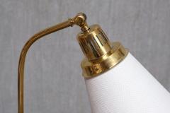 Hans Bergstr m Hans Bergstr m Brass and Elm Floor Lamp Model 547 Atelj Lyktan Sweden 1940s - 4750920