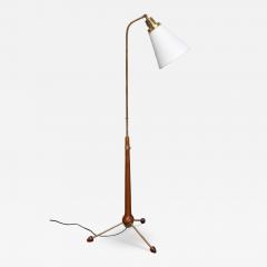 Hans Bergstr m Hans Bergstr m Brass and Elm Floor Lamp Model 547 Atelj Lyktan Sweden 1940s - 4750939