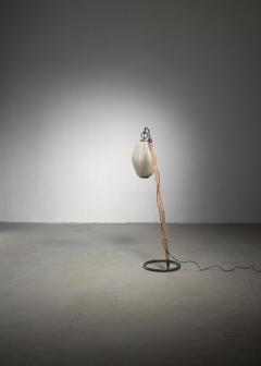 Hans Bergstr m Hans Bergstrom curved bamboo floor lamp - 2020181