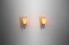 Hans Bergstr m Pair of Brass and Opal Wall Lights by Hans Bergstr m for ASEA Sweden 1950s - 4007500