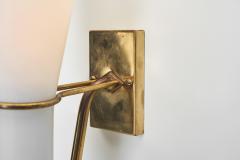 Hans Bergstr m Pair of Brass and Opal Wall Lights by Hans Bergstr m for ASEA Sweden 1950s - 4007506