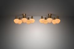 Hans Bergstr m Pair of Ceiling Lamps by Hans Bergstr m for Asea Sweden Mid 20th Century - 4149275