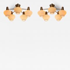 Hans Bergstr m Pair of Ceiling Lamps by Hans Bergstr m for Asea Sweden Mid 20th Century - 4152142