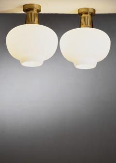 Hans Bergstr m Pair of Hans Bergstr m ceiling lamps for Atelj Lyktan - 4623827