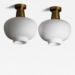 Hans Bergstr m Pair of Hans Bergstr m ceiling lamps for Atelj Lyktan - 4623938
