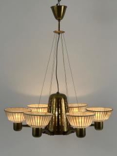 Hans Bergstr m Rare Mid Century Modern Six Armed Chandelier by Hans Bergstr m Sweden 1950s - 4712891