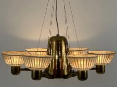 Hans Bergstr m Rare Mid Century Modern Six Armed Chandelier by Hans Bergstr m Sweden 1950s - 4712893