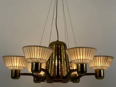 Hans Bergstr m Rare Mid Century Modern Six Armed Chandelier by Hans Bergstr m Sweden 1950s - 4712896