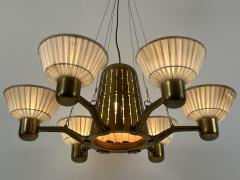 Hans Bergstr m Rare Mid Century Modern Six Armed Chandelier by Hans Bergstr m Sweden 1950s - 4712898