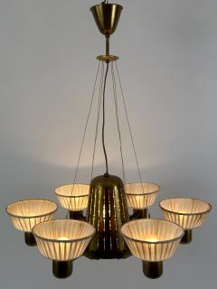 Hans Bergstr m Rare Mid Century Modern Six Armed Chandelier by Hans Bergstr m Sweden 1950s - 4712900