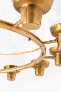 Hans Bergstr m Scandinavian Modern Ceiling Lamp in Brass Opaline Glass by Hans Bergstr m - 4759020