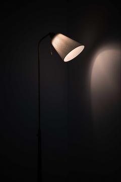 Hans Bergstr m Scandinavian Modern Floor Lamp in Brass Mahogany by Hans Bergstr m 1940s - 4736467
