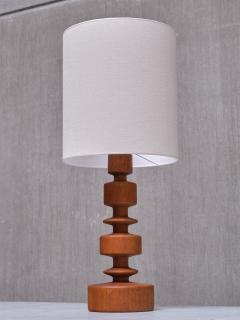 Hans Bergstr m Sculptural Hans Bergstr m Oak Table Lamp Model 762 Atelj Lyktan Sweden 1960s - 3821753