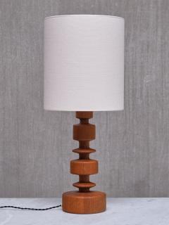 Hans Bergstr m Sculptural Hans Bergstr m Oak Table Lamp Model 762 Atelj Lyktan Sweden 1960s - 3821754