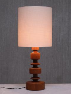 Hans Bergstr m Sculptural Hans Bergstr m Oak Table Lamp Model 762 Atelj Lyktan Sweden 1960s - 3821759