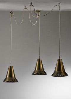 Hans Bergstr m Set of 3 Hans Bergstr m brass pendants - 4601740