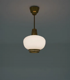 Hans Bergstr m Swedish Pendants in Brass and Glass by Hans Bergstr m for Atelj Lyktan - 3396321