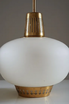 Hans Bergstr m Swedish Pendants in Brass and Glass by Hans Bergstr m for Atelj Lyktan - 3396360