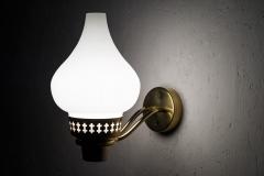 Hans Bergstr m Swedish Wall Lamps in Brass and Opaline Glass by Hans Bergstr m for ASEA - 902314