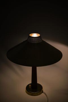 Hans Bergstr m Table Lamp in Brass and Mahogany by Hans Bergstr m 1950s - 4555448