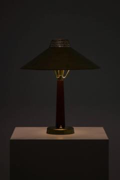 Hans Bergstr m Table Lamp in Brass and Mahogany by Hans Bergstr m 1950s - 4555537