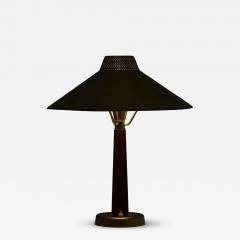 Hans Bergstr m Table Lamp in Brass and Mahogany by Hans Bergstr m 1950s - 4555789