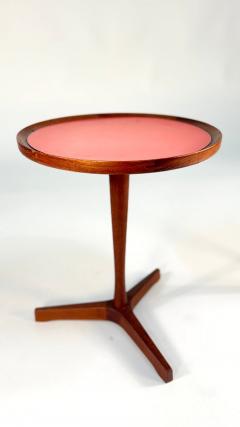 Hans C Andersen Hans C Andersen Solid Teak Side Table by Artex with Red Top - 4232621