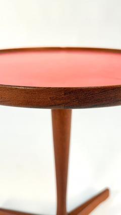 Hans C Andersen Hans C Andersen Solid Teak Side Table by Artex with Red Top - 4232648
