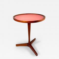 Hans C Andersen Hans C Andersen Solid Teak Side Table by Artex with Red Top - 4236414
