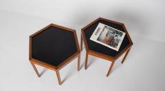 Hans C Andersen Set 2 Hans C Andersen Danish modern Teak Hexagon Stacking End Tables - 4440406