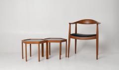 Hans C Andersen Set 2 Hans C Andersen Danish modern Teak Hexagon Stacking End Tables - 4440408