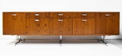 Hans Eichenberger Hans Eichenberger for Stendig Oak Credenza with Stylized Chrome Legs - 1846041