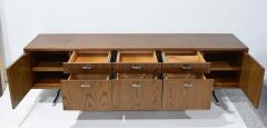 Hans Eichenberger Hans Eichenberger for Stendig Oak Credenza with Stylized Chrome Legs - 1846043