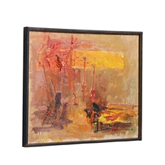 Hans Gustav Burkhardt Hans Gustav Burkhardt Mid Century 1969 Signed Abstract Original Oil Painting - 4702495