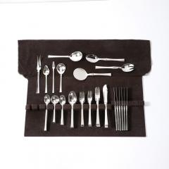 Hans Hansen Mid Century Sterling Silver Bell Pattern Flatware Set for Six by Hans Hansen - 3998517