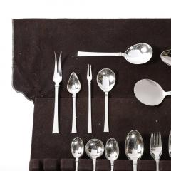 Hans Hansen Mid Century Sterling Silver Bell Pattern Flatware Set for Six by Hans Hansen - 3998522